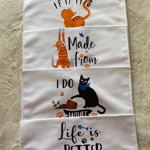 Cat-Themed Kitchen Towels - Set of 4